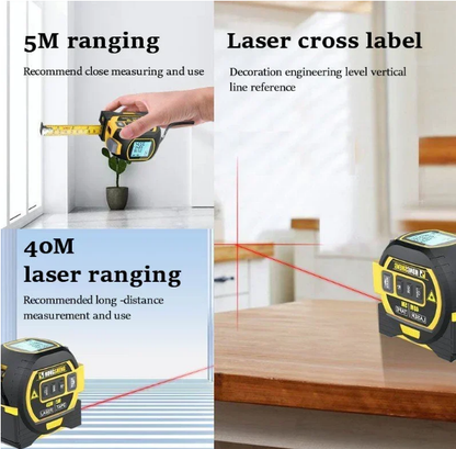 EasySolveTools™ 3-In-1 Infrared Laser Tape (Imperial & Metric)