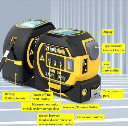 EasySolveTools™ 3-In-1 Infrared Laser Tape (Imperial & Metric)